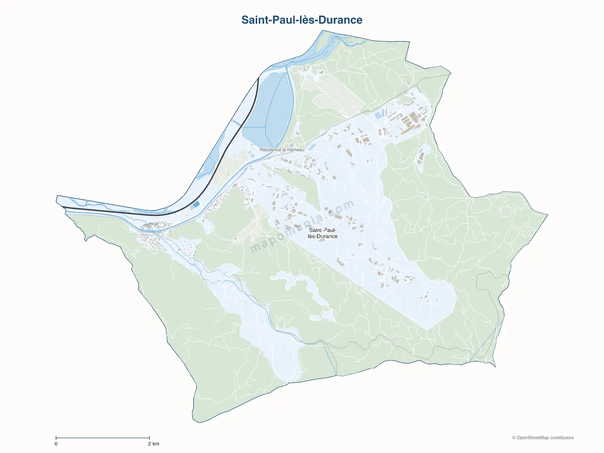 Carte de Saint-Paul-lès-Durance à personnaliser