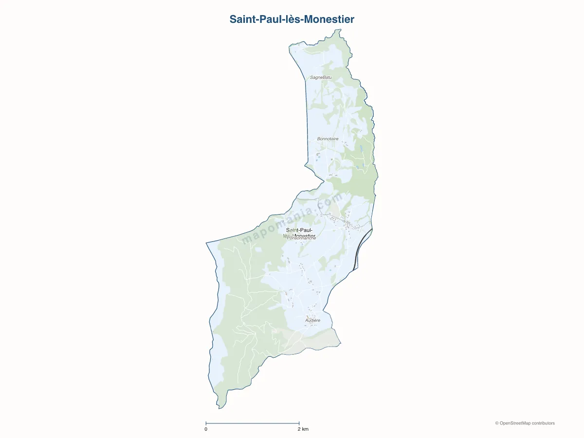 Carte de Saint-Paul-lès-Monestier à personnaliser