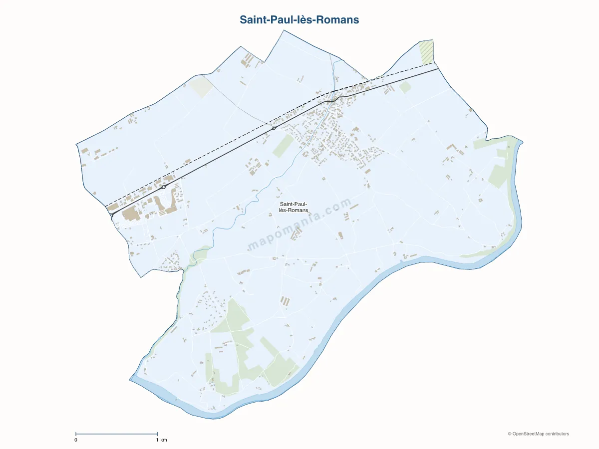 Carte de Saint-Paul-lès-Romans à personnaliser