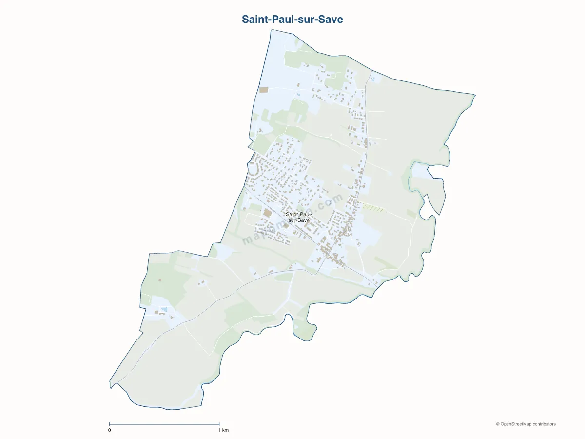 Carte de Saint-Paul-sur-Save à personnaliser