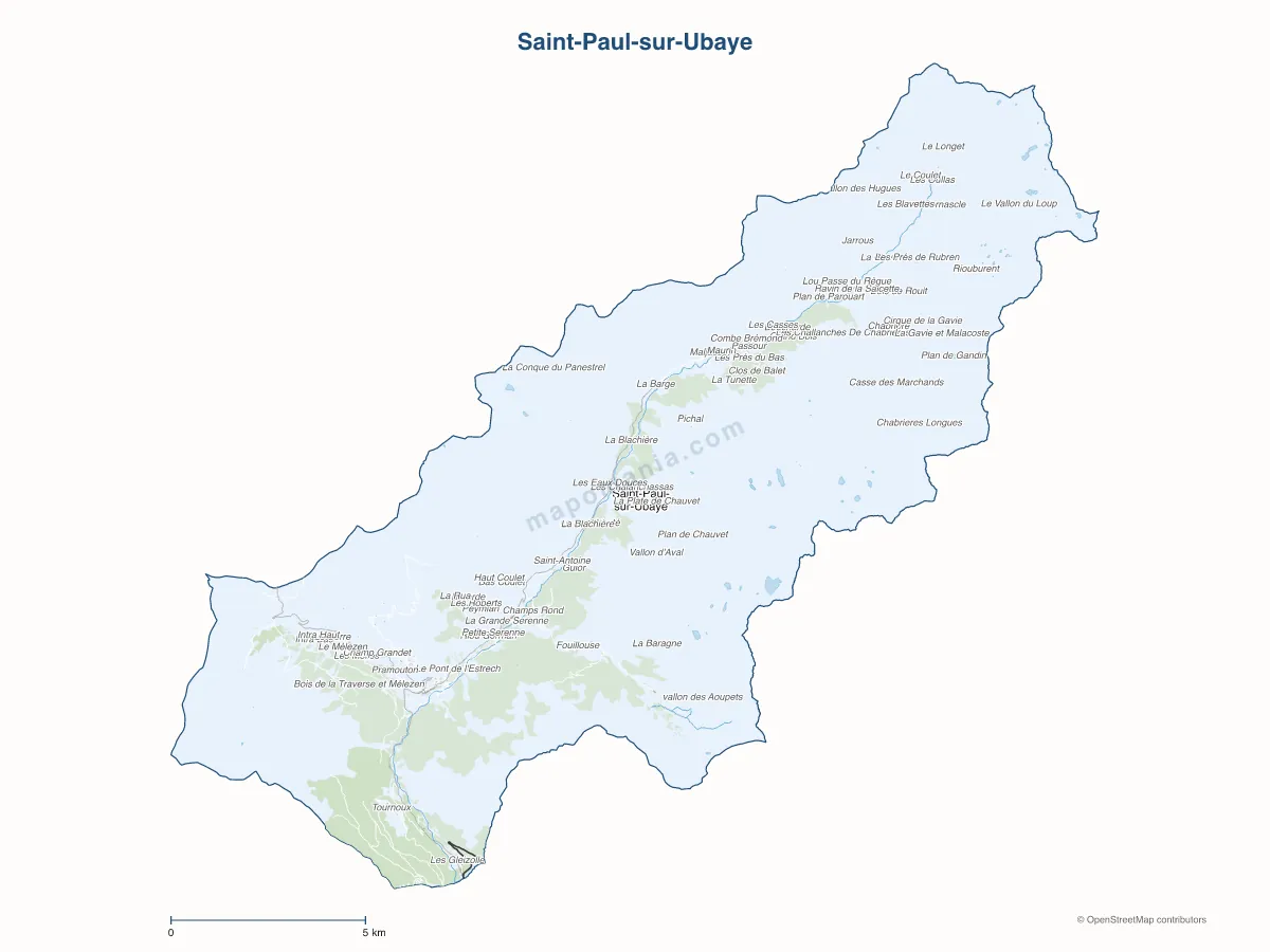 Carte de Saint-Paul-sur-Ubaye à personnaliser