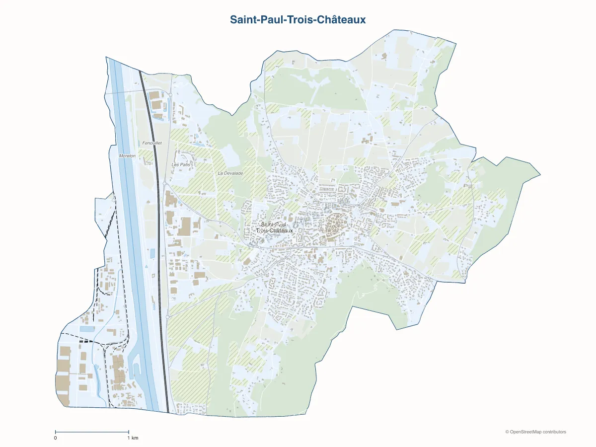 Carte de Saint-Paul-Trois-Châteaux à personnaliser