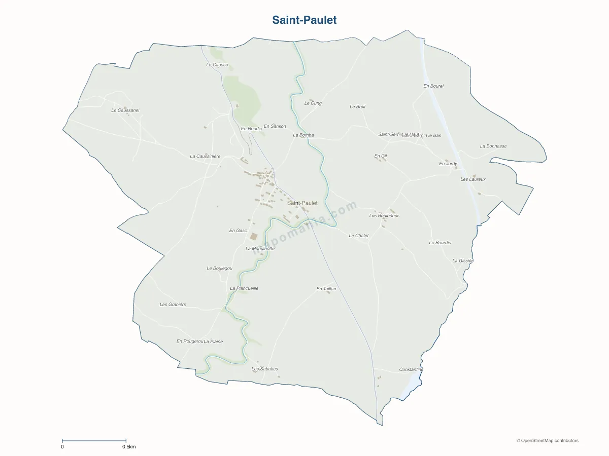 Carte de Saint-Paulet à personnaliser