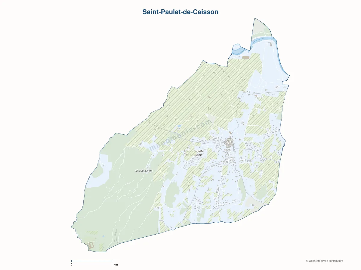 Carte de Saint-Paulet-de-Caisson à personnaliser