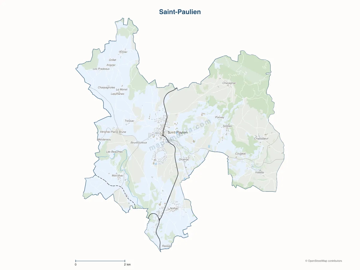 Carte de Saint-Paulien à personnaliser