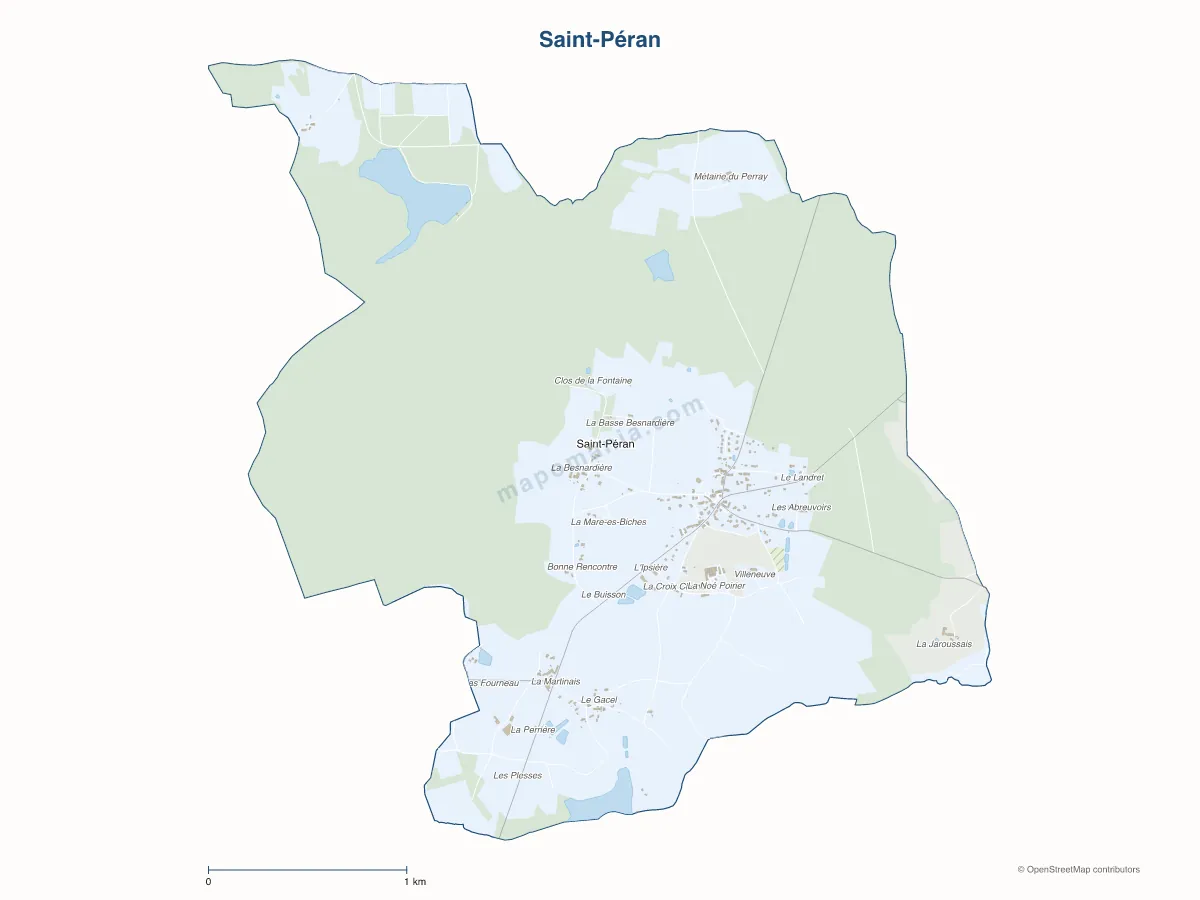Carte de Saint-Péran à personnaliser