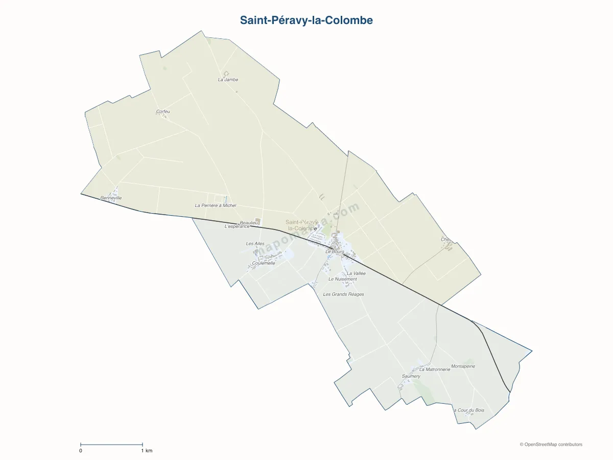 Carte de Saint-Péravy-la-Colombe à personnaliser