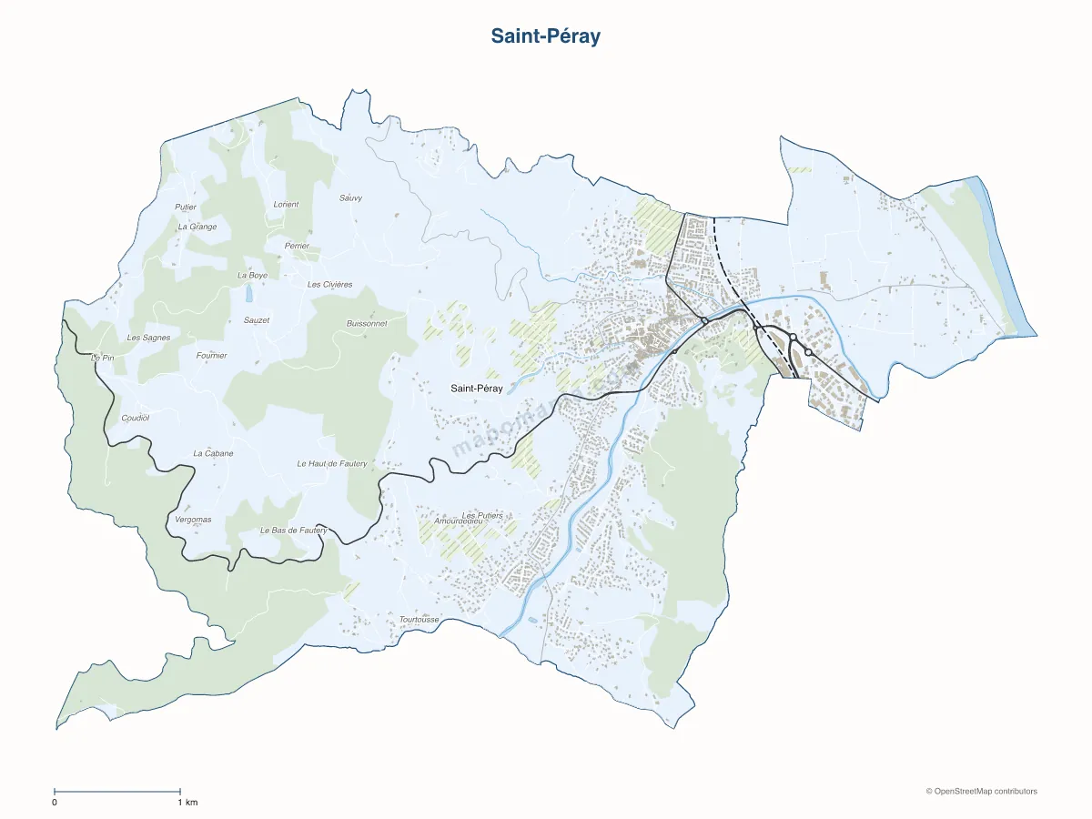 Carte de Saint-Péray à personnaliser