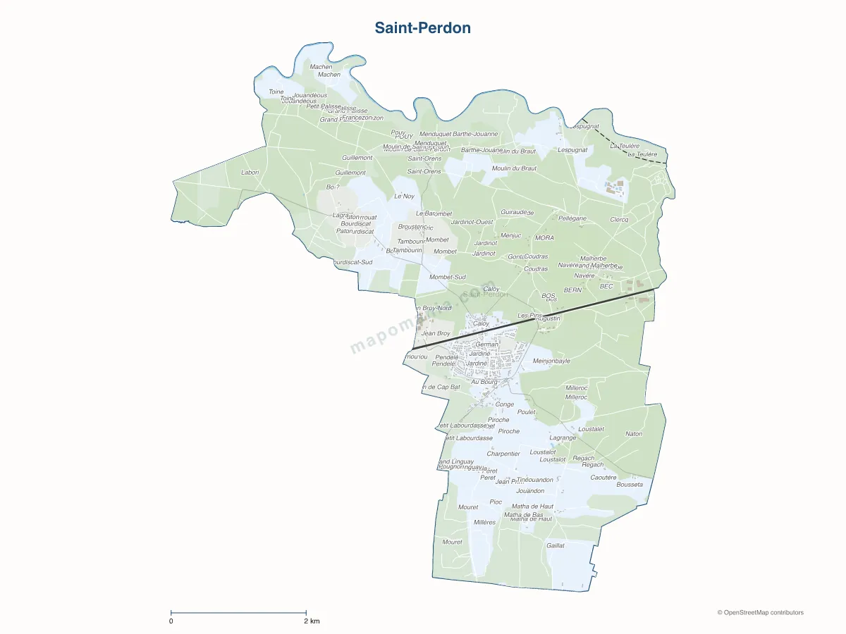 Carte de Saint-Perdon à personnaliser
