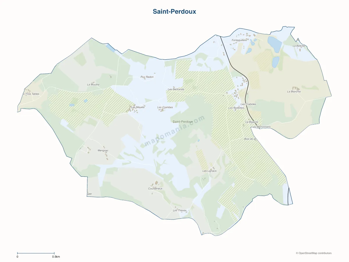 Carte de Saint-Perdoux à personnaliser