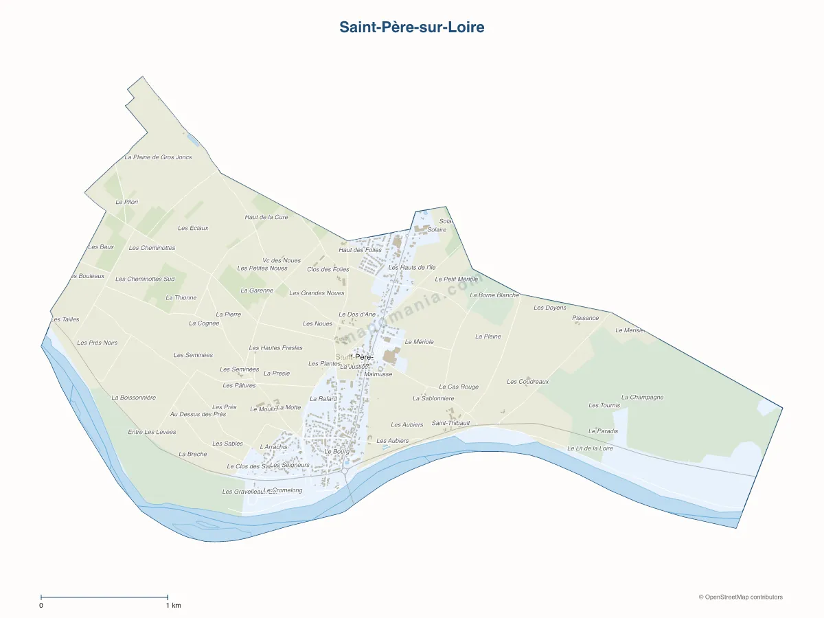 Carte de Saint-Père-sur-Loire à personnaliser