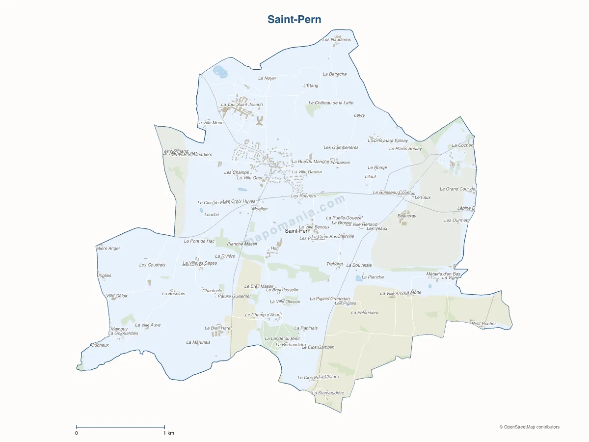 Carte de Saint-Pern à personnaliser