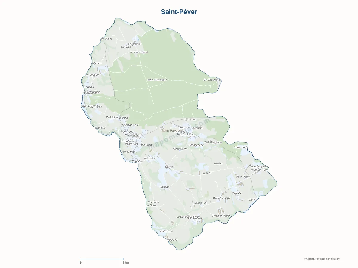 Carte de Saint-Péver à personnaliser