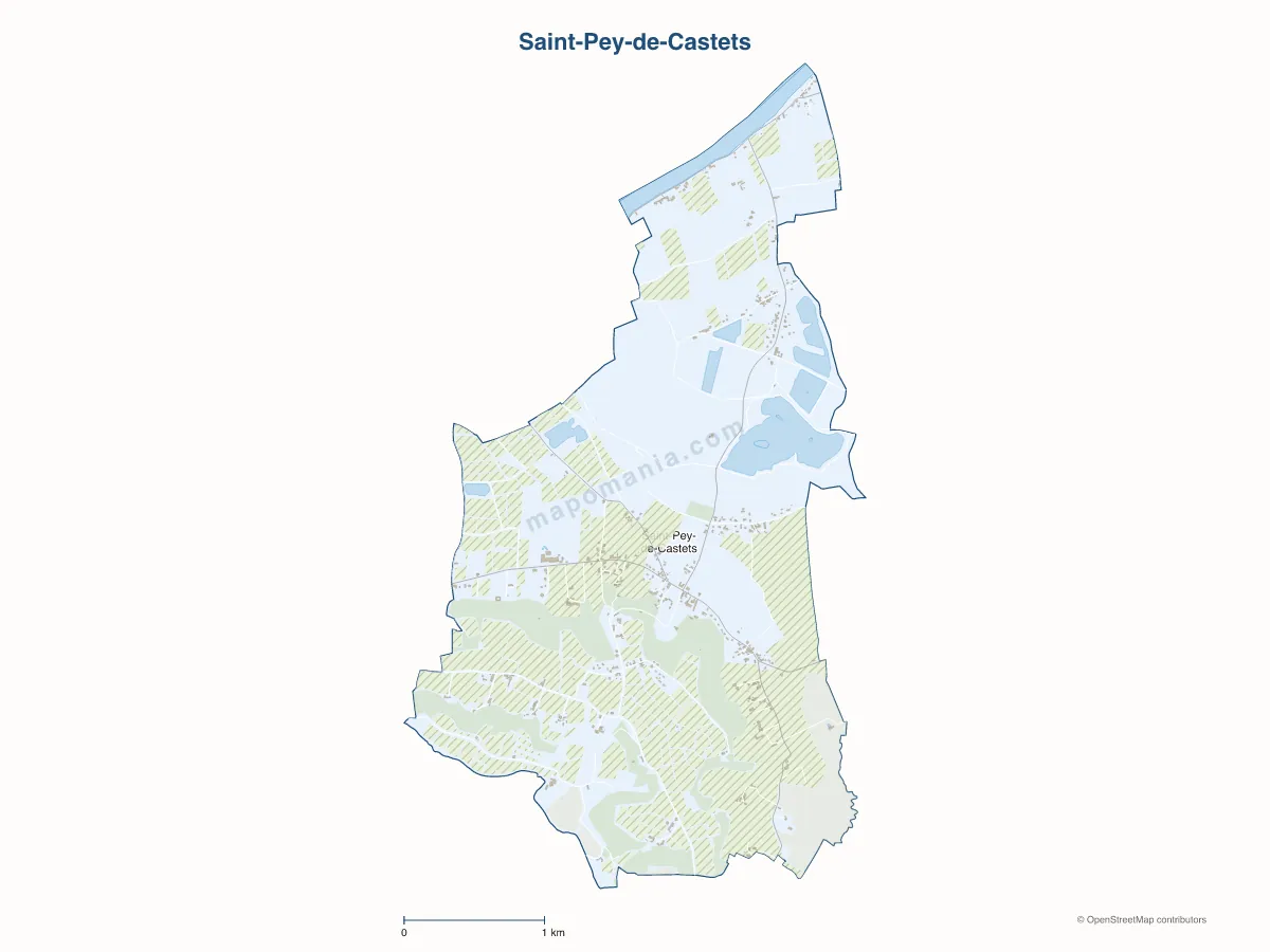 Carte de Saint-Pey-de-Castets à personnaliser