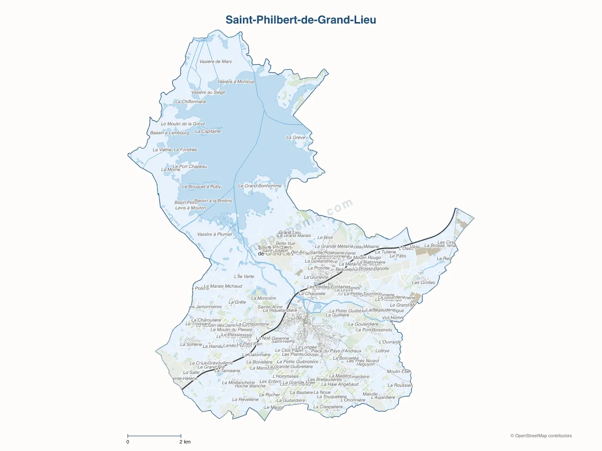 Carte de Saint-Philbert-de-Grand-Lieu à personnaliser