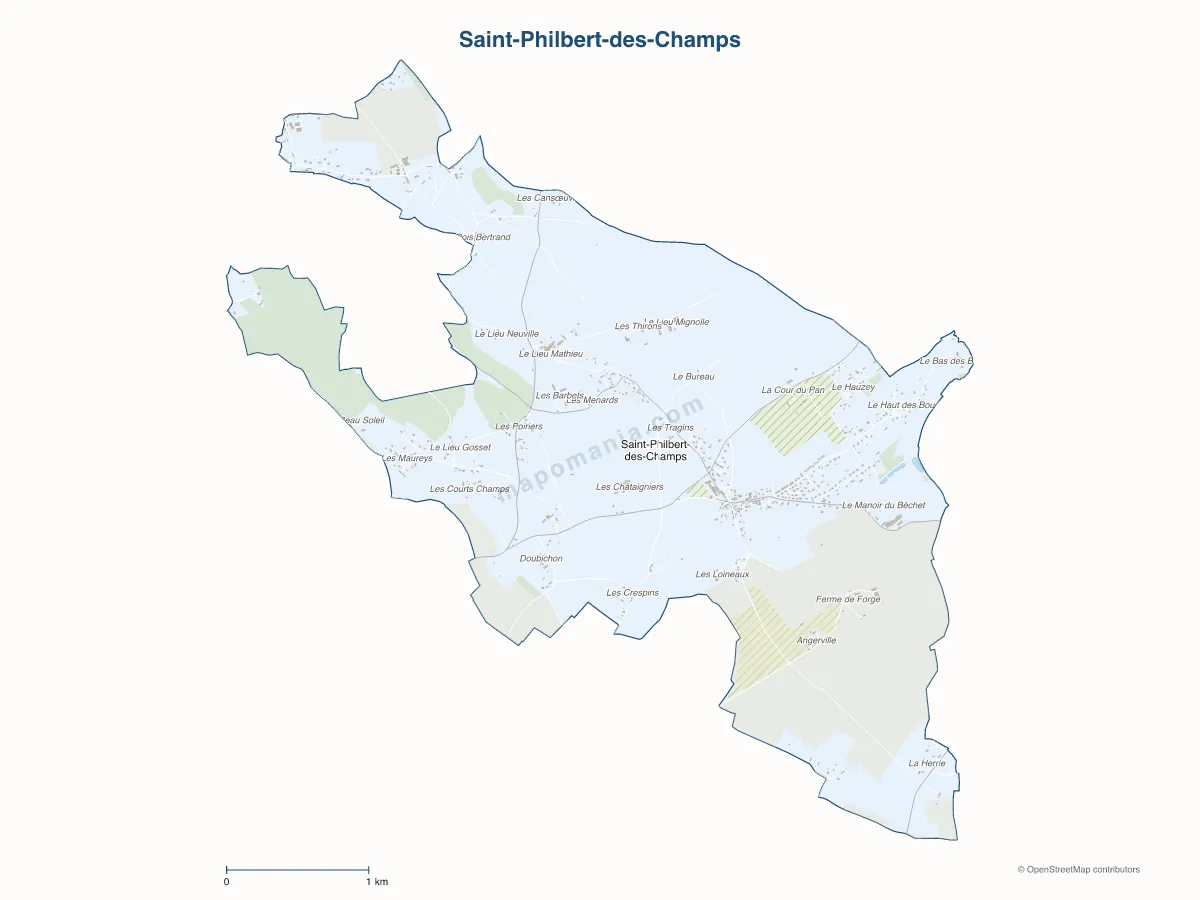 Carte de Saint-Philbert-des-Champs à personnaliser