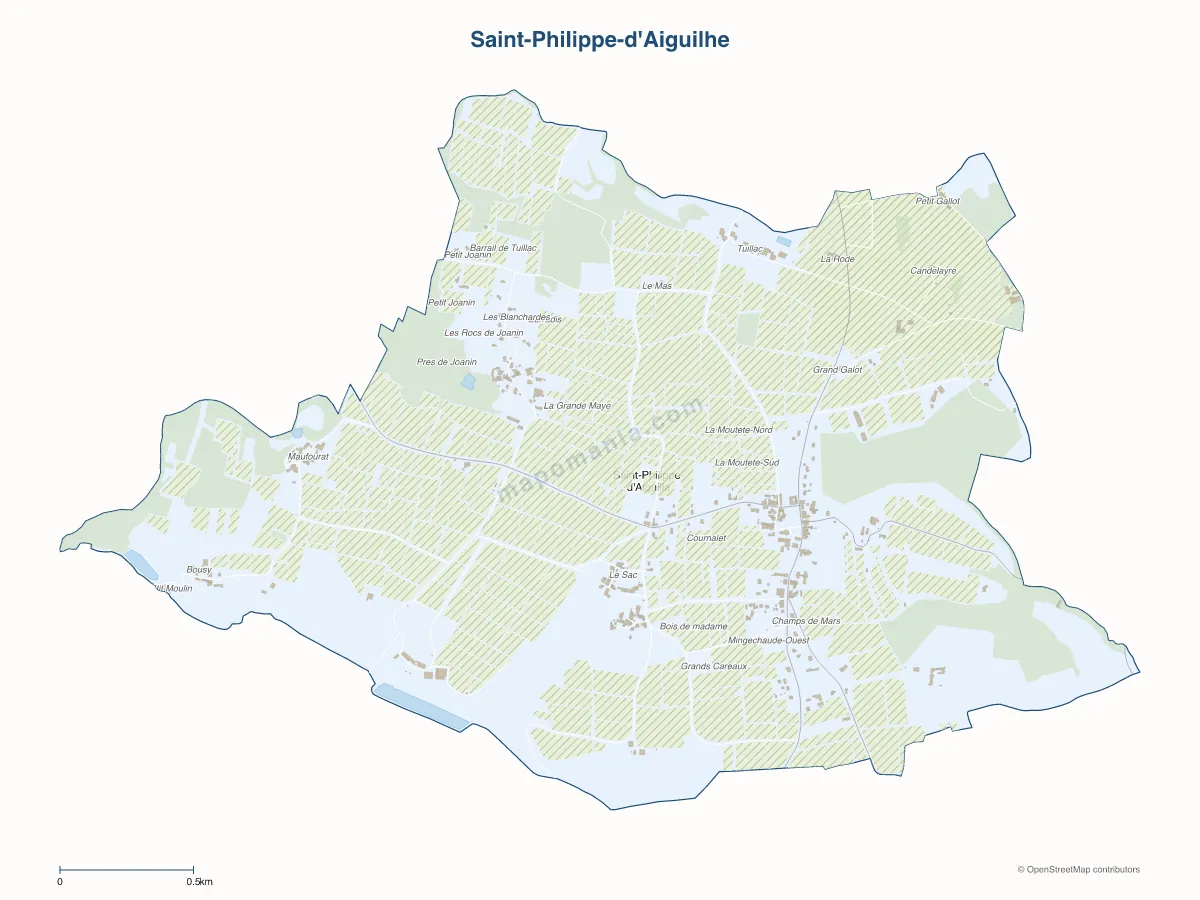 Carte de Saint-Philippe-d'Aiguilhe à personnaliser