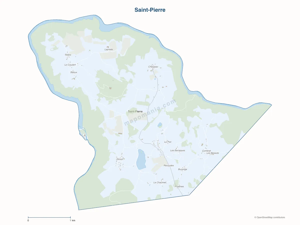 Carte de Saint-Pierre à personnaliser