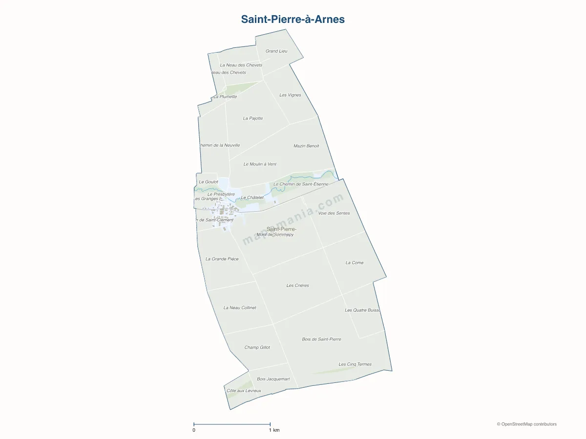Carte de Saint-Pierre-à-Arnes à personnaliser
