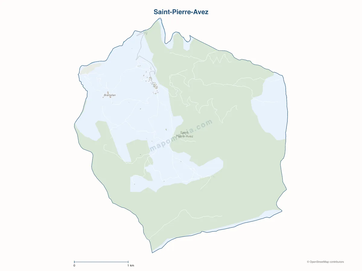 Carte de Saint-Pierre-Avez à personnaliser
