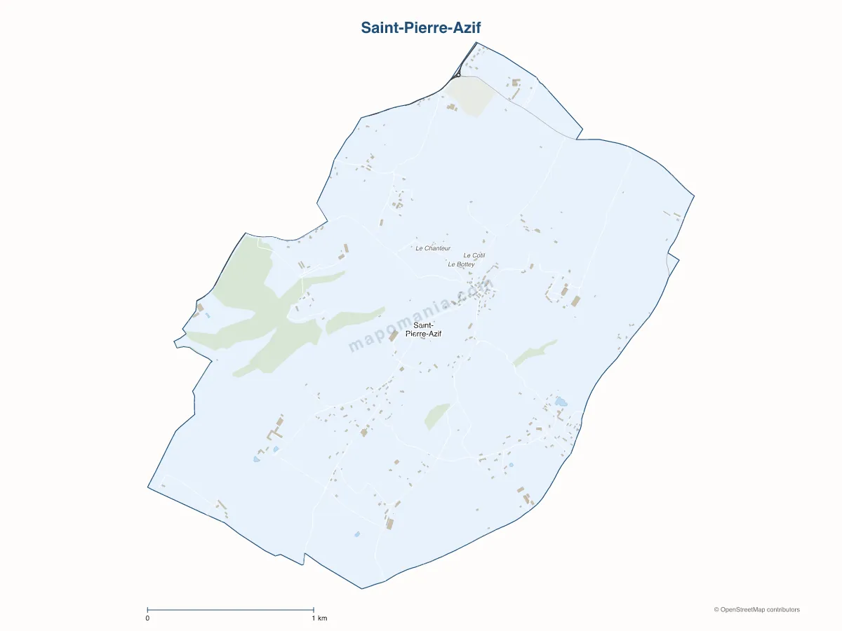 Carte de Saint-Pierre-Azif à personnaliser
