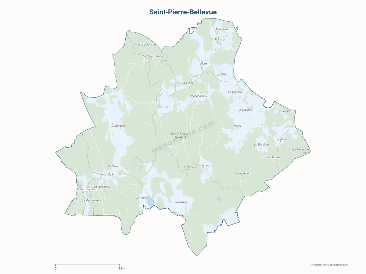 Carte de Saint-Pierre-Bellevue à personnaliser