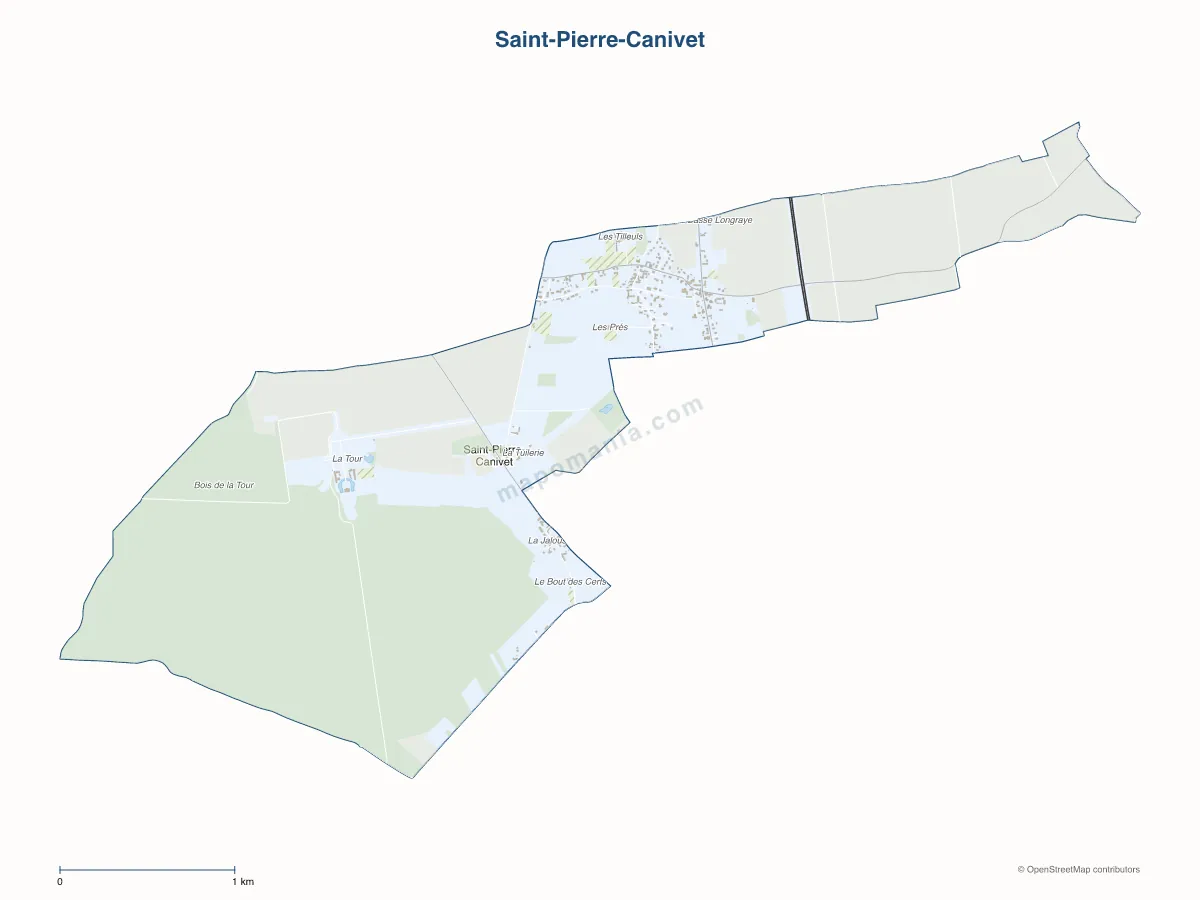 Carte de Saint-Pierre-Canivet à personnaliser