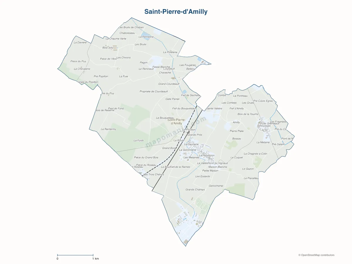 Carte de Saint-Pierre-d'Amilly à personnaliser