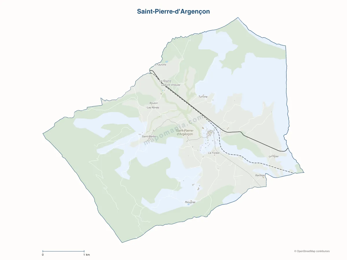 Carte de Saint-Pierre-d'Argençon à personnaliser