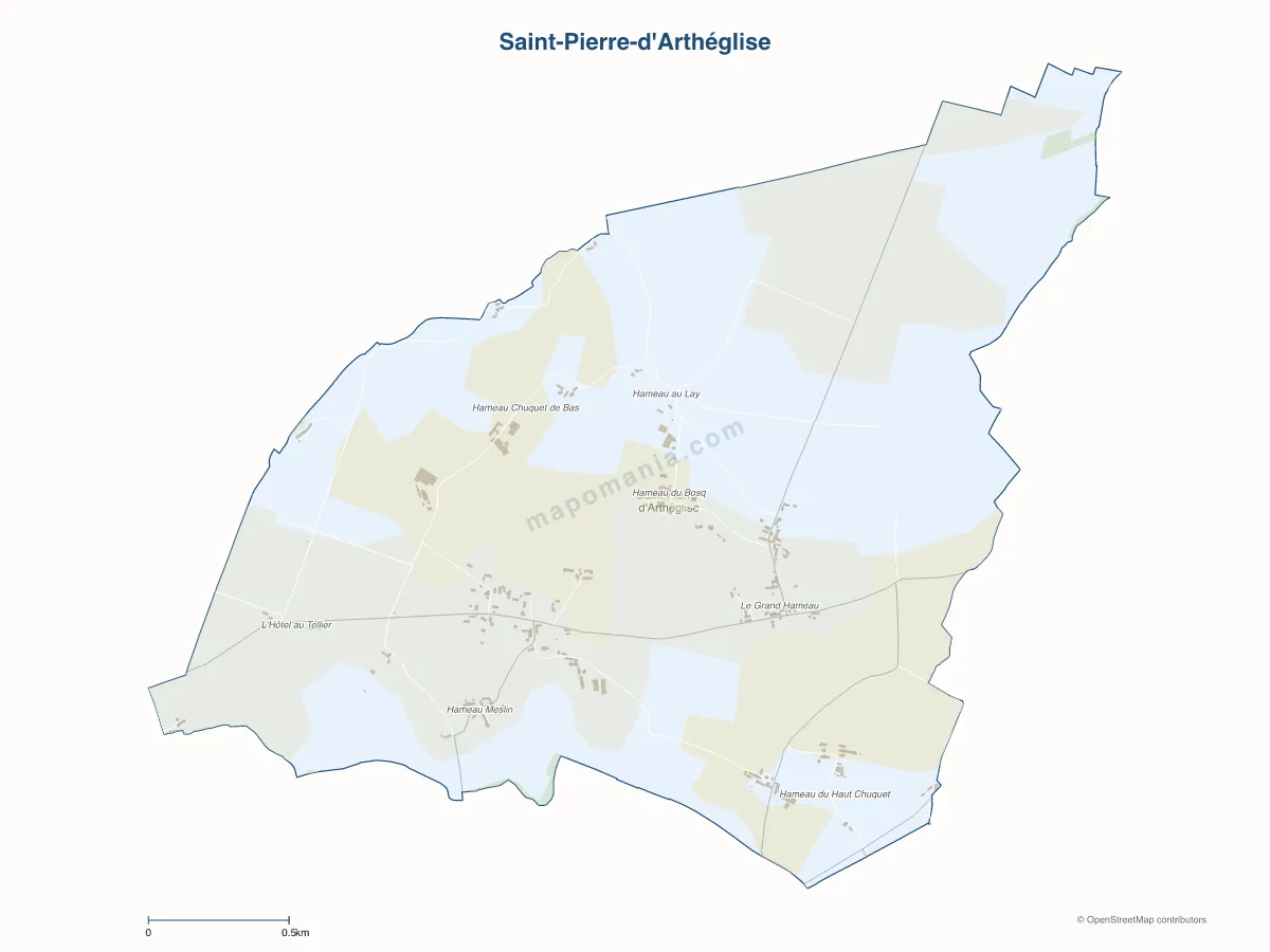Carte de Saint-Pierre-d'Arthéglise à personnaliser