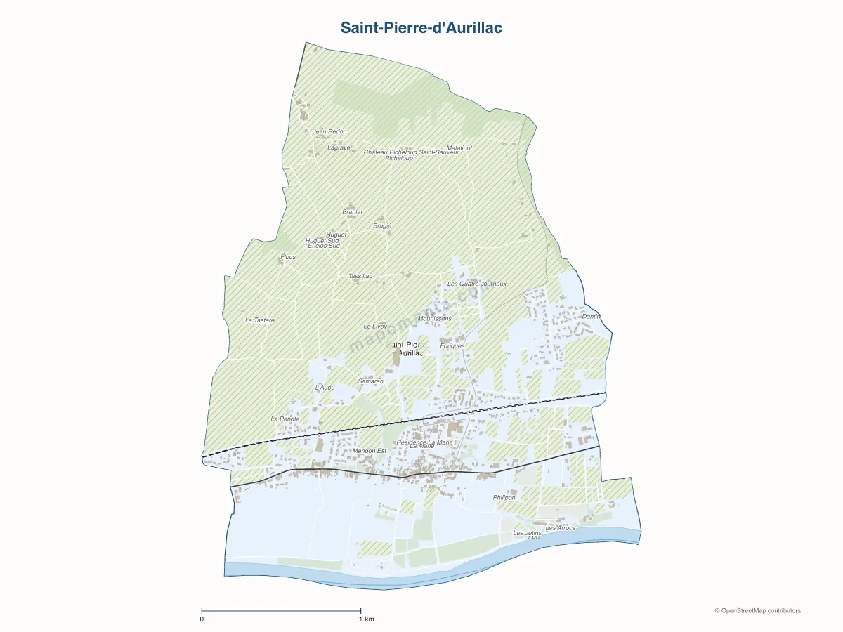Carte de Saint-Pierre-d'Aurillac à personnaliser