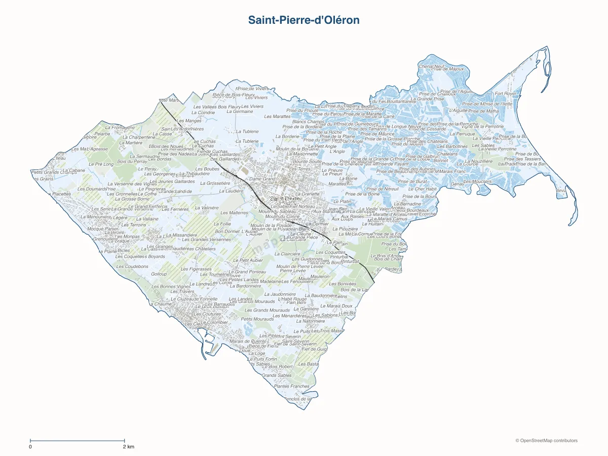 Carte de Saint-Pierre-d'Oléron à personnaliser