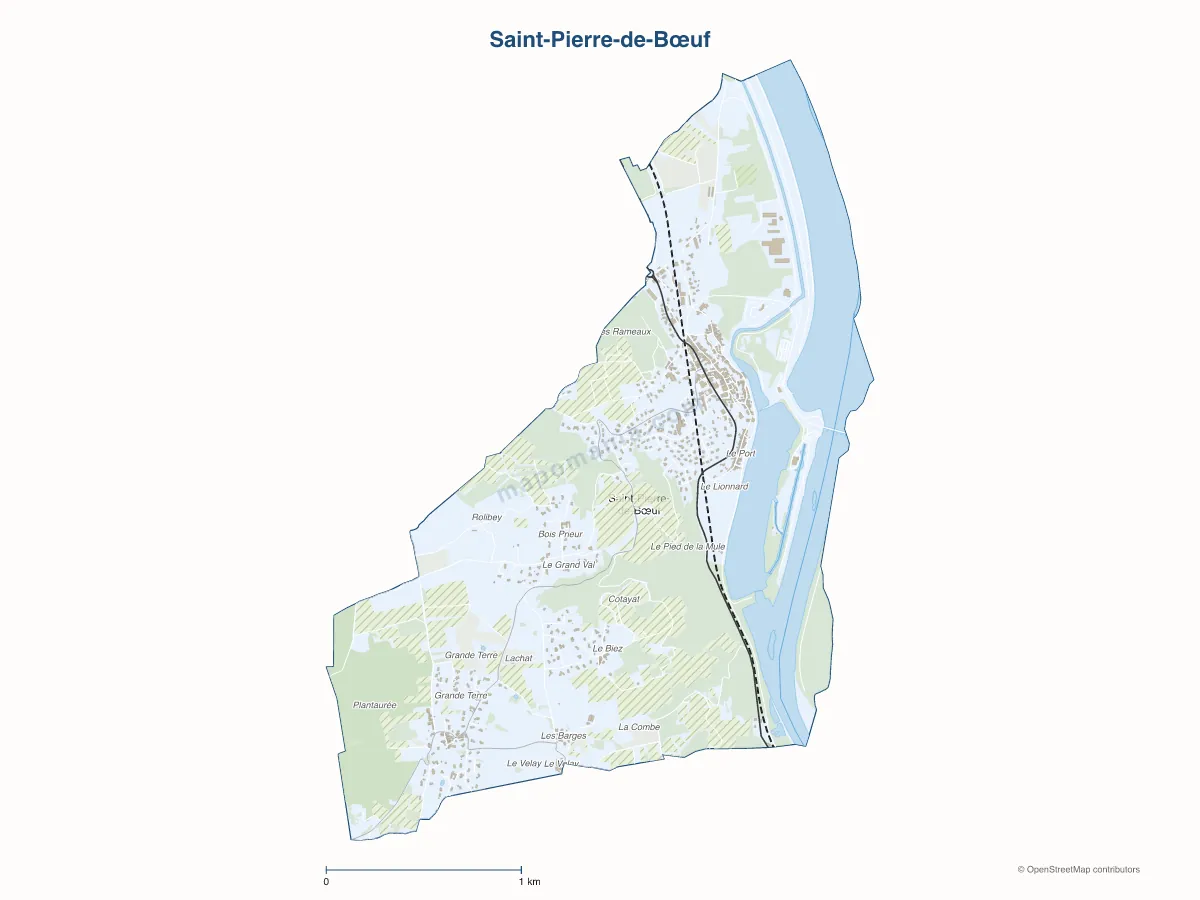Carte de Saint-Pierre-de-Bœuf à personnaliser
