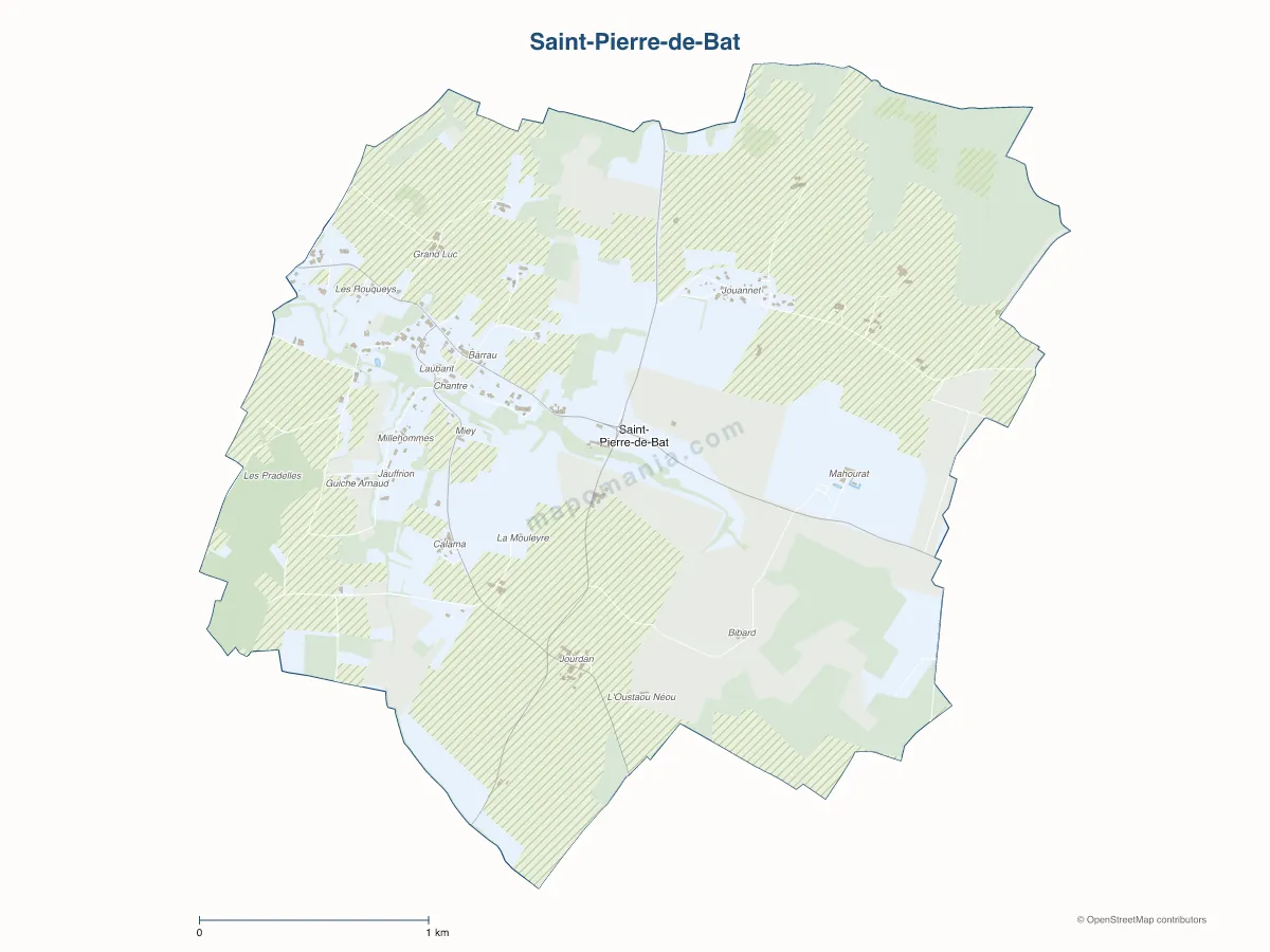 Carte de Saint-Pierre-de-Bat à personnaliser