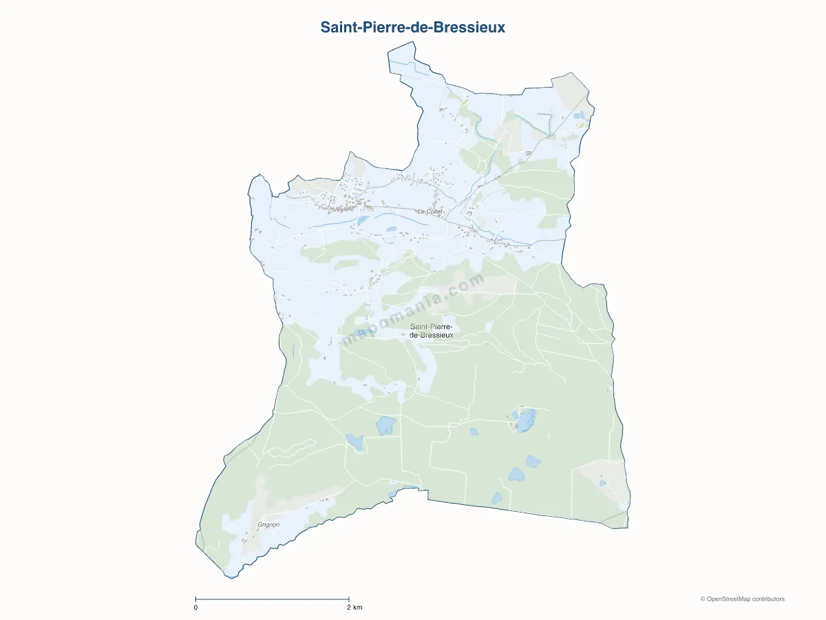 Carte de Saint-Pierre-de-Bressieux à personnaliser