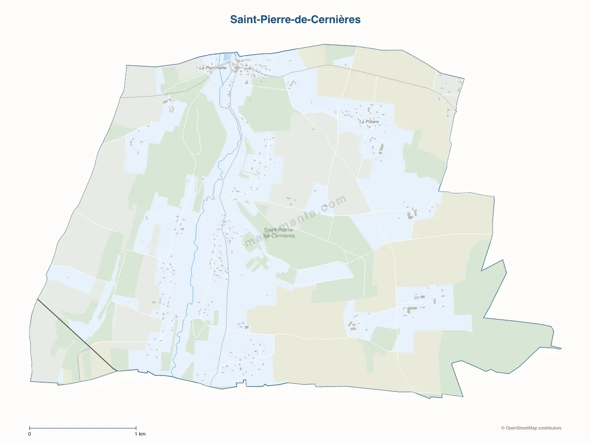 Carte de Saint-Pierre-de-Cernières à personnaliser