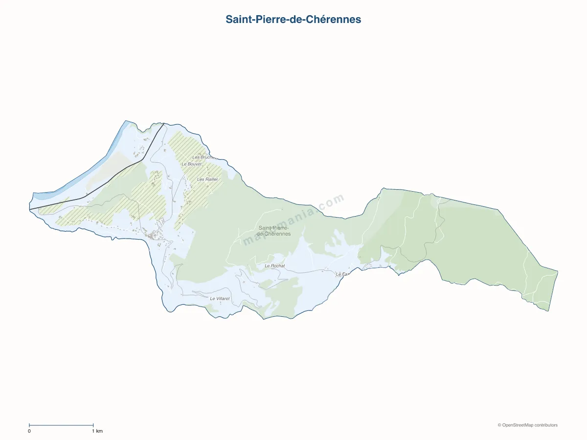 Carte de Saint-Pierre-de-Chérennes à personnaliser