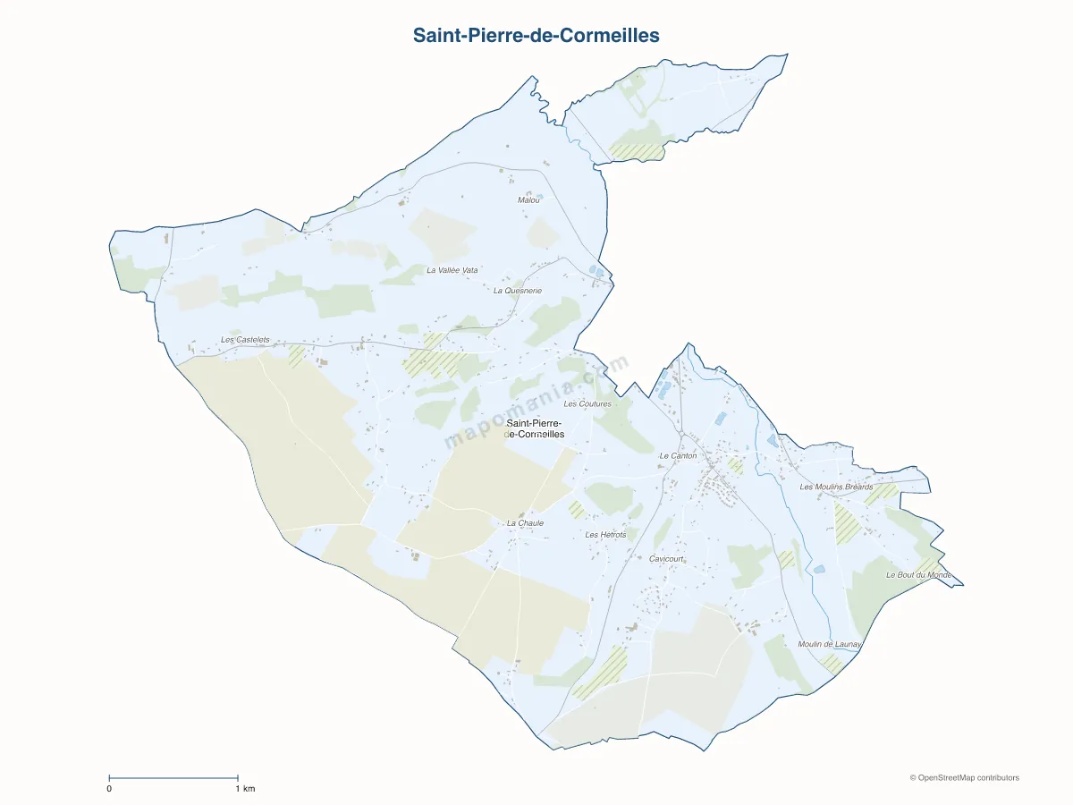 Carte de Saint-Pierre-de-Cormeilles à personnaliser