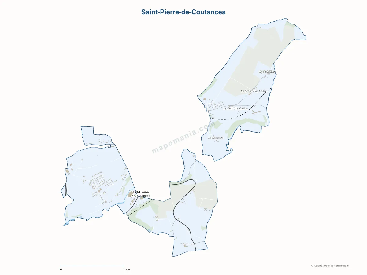 Carte de Saint-Pierre-de-Coutances à personnaliser
