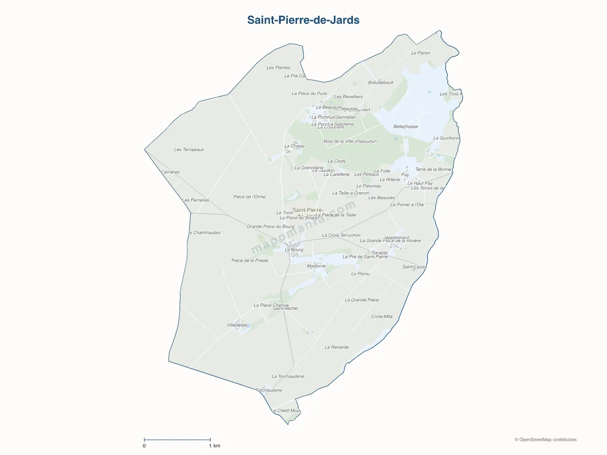 Carte de Saint-Pierre-de-Jards à personnaliser