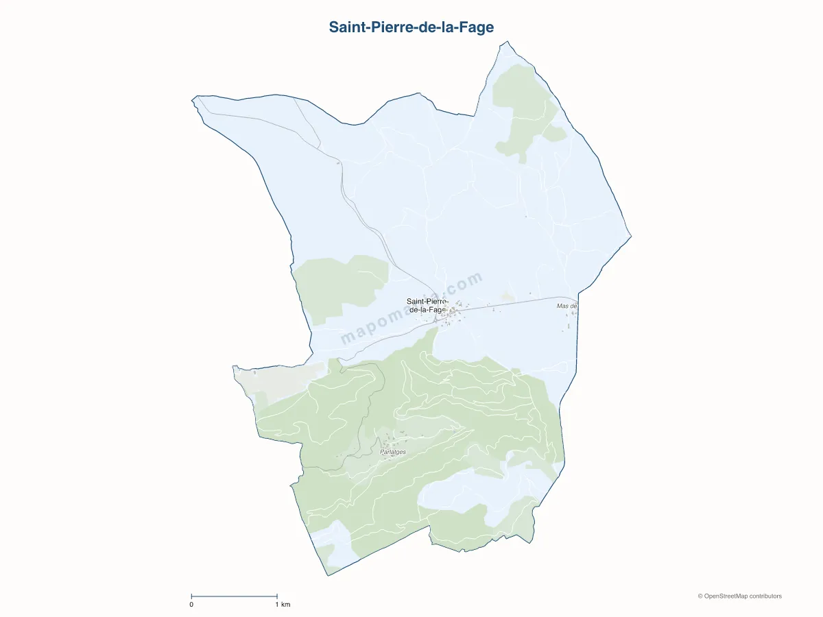Carte de Saint-Pierre-de-la-Fage à personnaliser