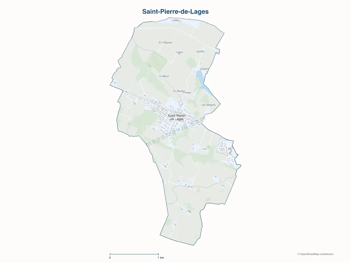 Carte de Saint-Pierre-de-Lages à personnaliser
