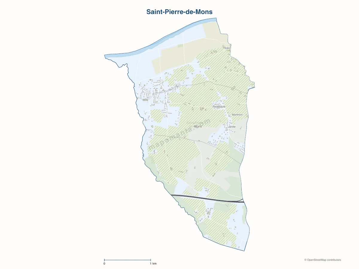 Carte de Saint-Pierre-de-Mons à personnaliser