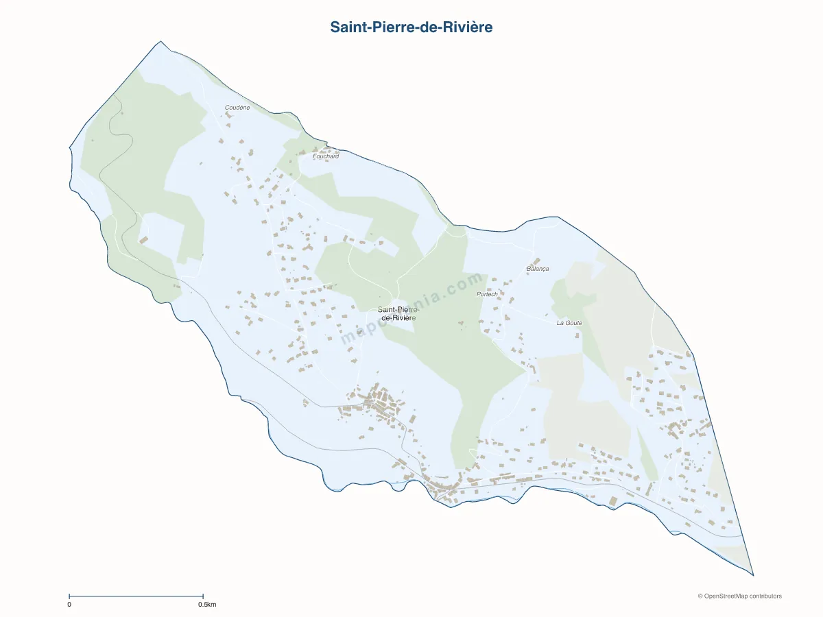 Carte de Saint-Pierre-de-Rivière à personnaliser