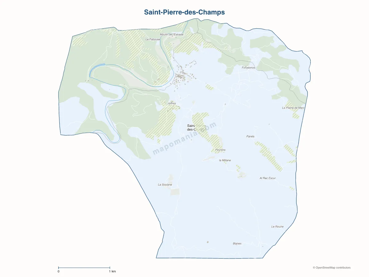 Carte de Saint-Pierre-des-Champs à personnaliser