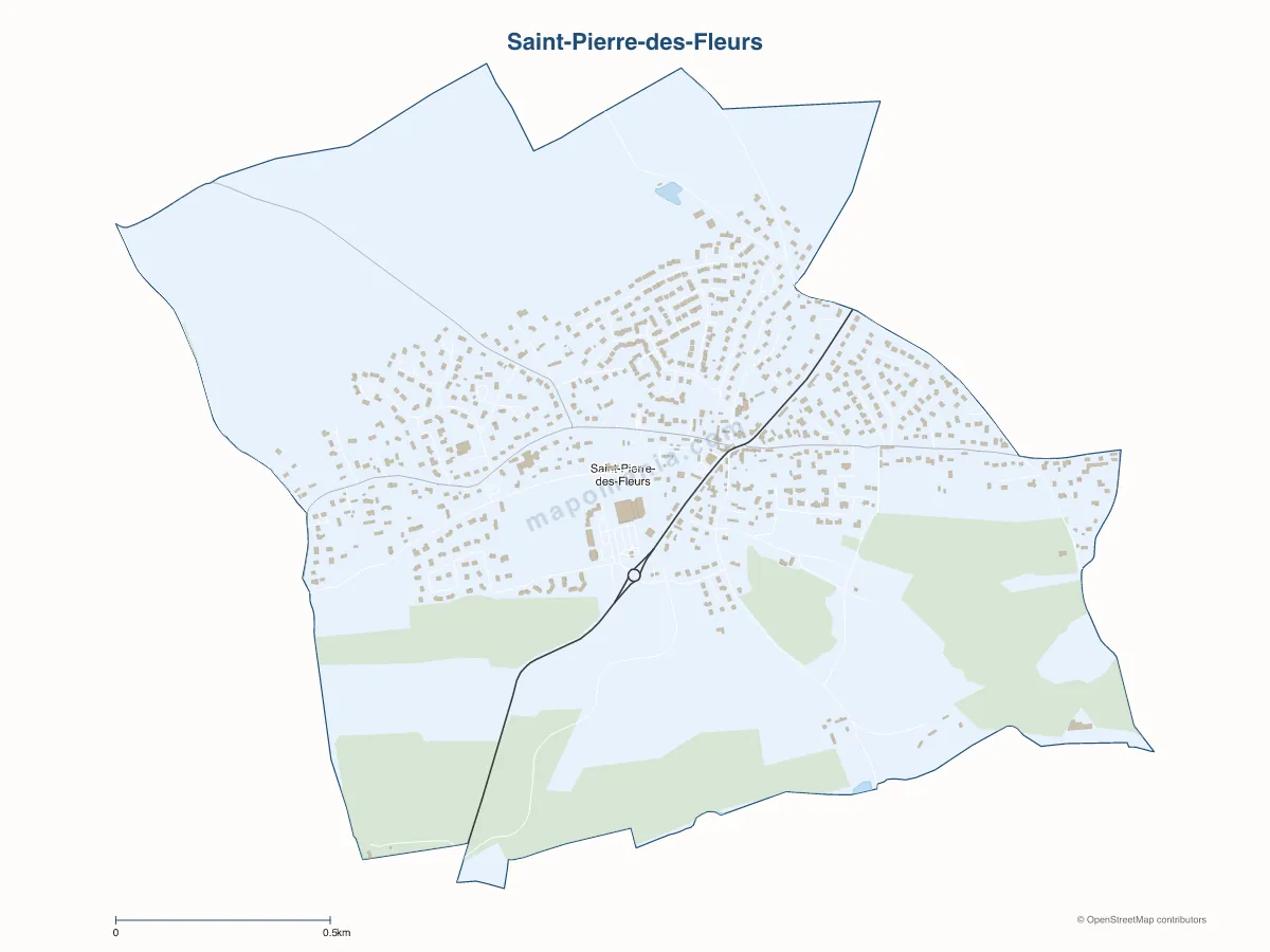 Carte de Saint-Pierre-des-Fleurs à personnaliser
