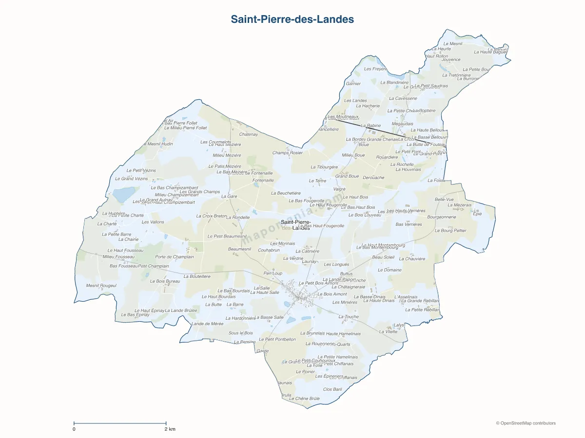 Carte de Saint-Pierre-des-Landes à personnaliser
