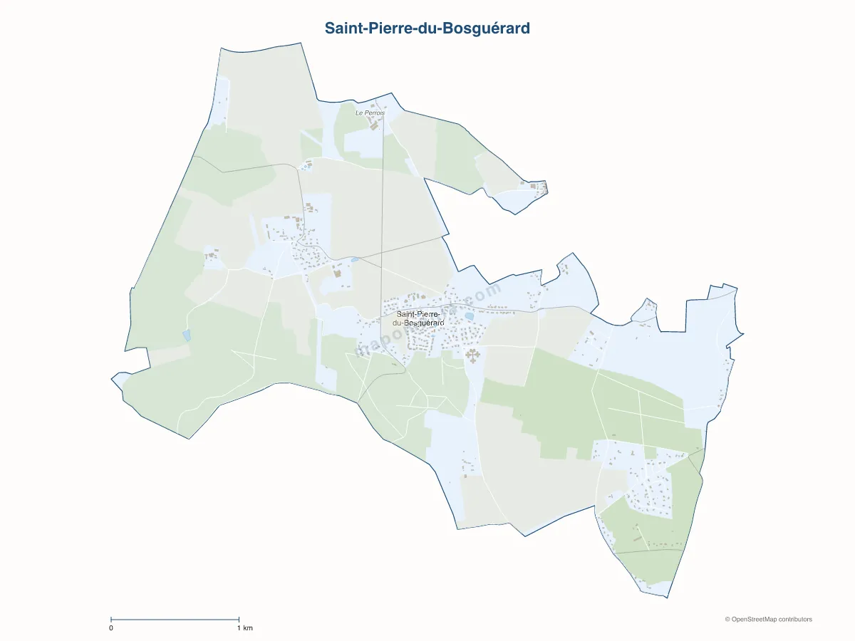Carte de Saint-Pierre-du-Bosguérard à personnaliser