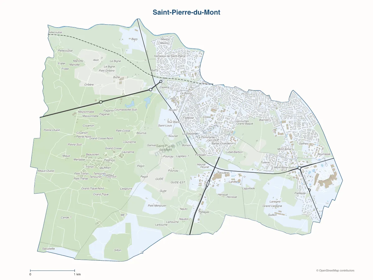 Carte de Saint-Pierre-du-Mont à personnaliser