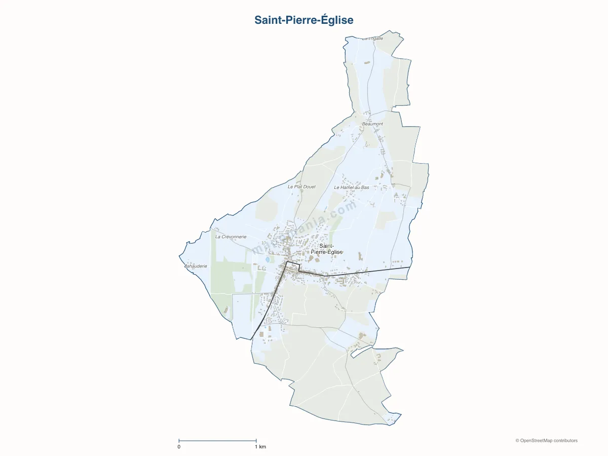 Carte de Saint-Pierre-Église à personnaliser
